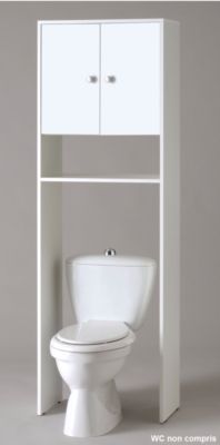 Etagère pour WC et lave-linge 2 portes blanche