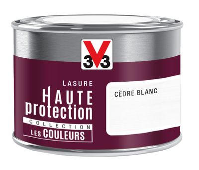 Lasure bois Haute Protection intérieure extérieure couleur cèdre blanchi 125 ml V33