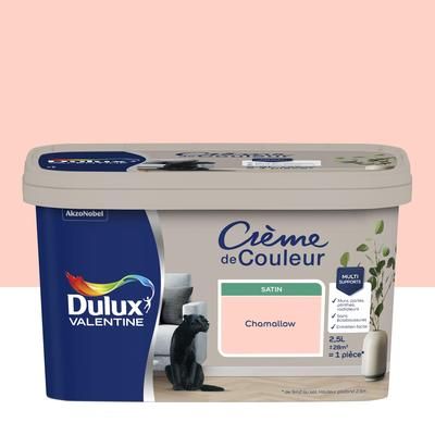 Peinture crème de couleur satin chamallow 2,5L - DULUX VALENTINE