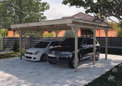 Carport double -  616 - 500 x 500 cm Livraison gratuite domicile WEKA