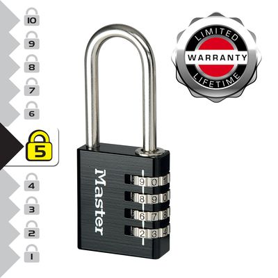 Cadenas à combinaison largeur 40 mm en aluminium noir MASTER LOCK