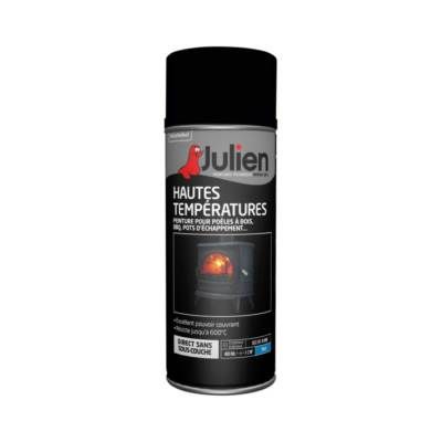 Peinture en aérosol hautes températures 600° noir 400 ml JULIEN