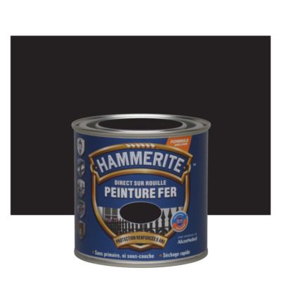 Peinture fer extérieur direct sur rouille finition lisse noir fer forgé 2,5 l HAMMERITE