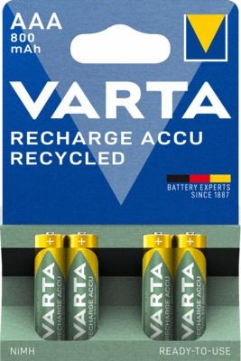 Piles rechargeables recyclées LR3 AAA 800 mah par 4 VARTA