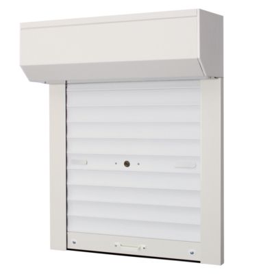 Volet roulant manuel avec tirage direct en lames PVC blanches H 2200 x L 1000 mm