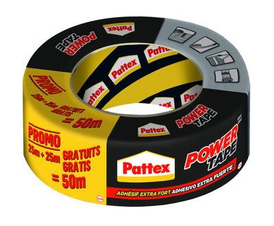 Adhésif extra-fort Power tape gris  25 m + 25 m gratuits PATTEX