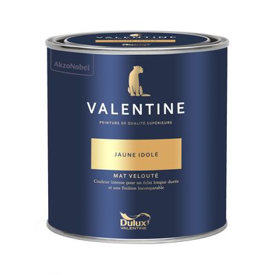 Peinture Valentine Mat Velouté Jaune Idole 0,5L - DULUX VALENTINE