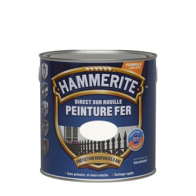 Peinture fer extérieure lisse brillant blanc 250 ml - HAMMERITE