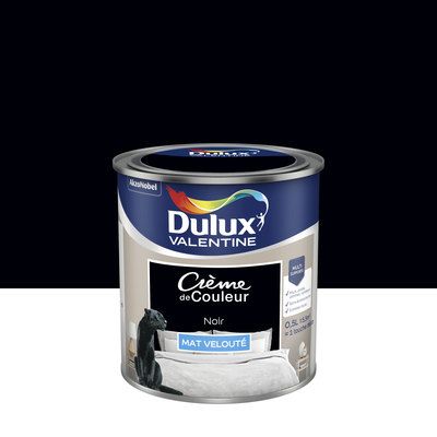 Peinture Crème de Couleur Noir mat 500 ml - DULUX VALENTINE