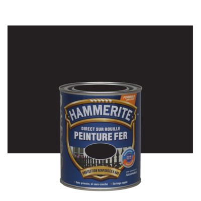 Peinture fer extérieur direct sur rouille finition lisse noir 750 ml HAMMERITE