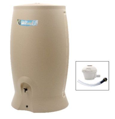 Récupérateur d'eau beige avec collecteur 1000l