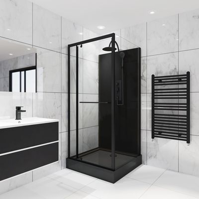 Cabine de douche Denver noir 90 x 90 x 225 cm OCEA