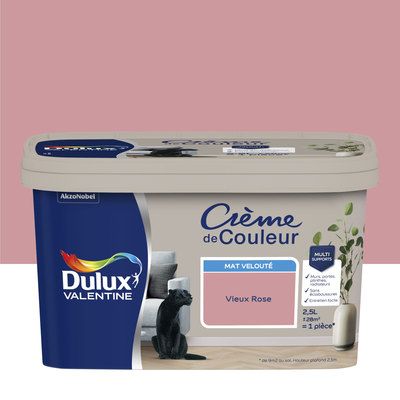 Peinture Crème de Couleur Vieux Rose mat 2,5 l - DULUX VALENTINE