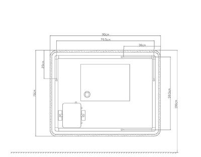 Miroir lumineux 70 x 90 cm Renzo MP GLASS