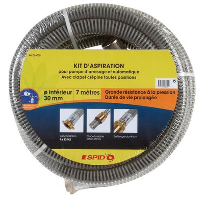 Kit d'aspiration 7 m diamètre 25 mm pour pompe sortie 1 26/34 SPID'O