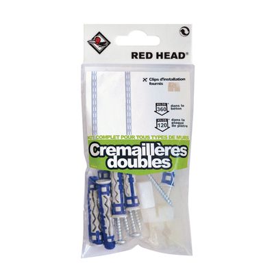 Chevilles bi-matière MX kit crémaillères doubles RED HEAD