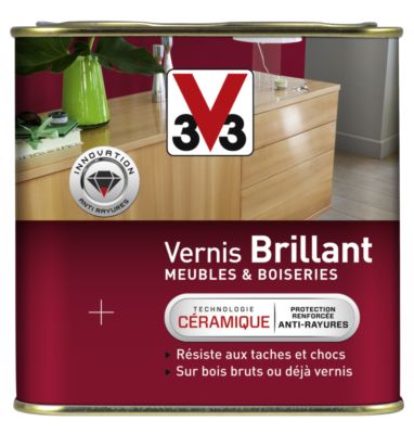 Vernis brillant meubles et boiseries chêne moyen 0,5 l V33