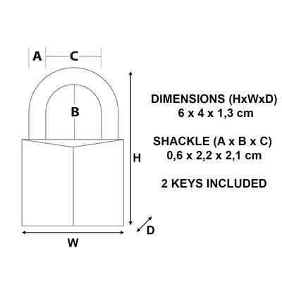 Cadenas à clés largeur 40 mm en laiton MASTER LOCK