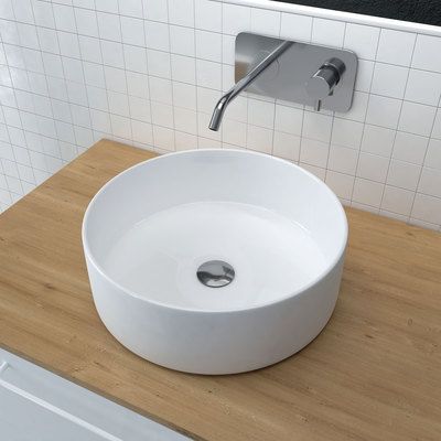 Vasque ronde à poser en céramique blanche diamètre 360 mm AURLANE