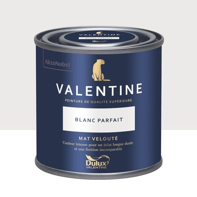 Peinture Valentine Mat Velouté Blanc Parfait 0,125 L - DULUX VALENTINE