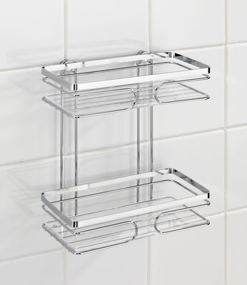 Étagère de salle de bain à 2 niveaux droite acier inox Premium WENKO