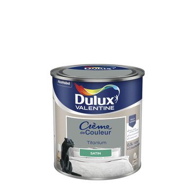 Peinture Crème de Couleur Titanium satin 500 ml - DULUX VALENTINE