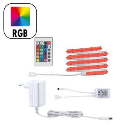 Ruban LED COB 1,5m prêt à l'emploi multicolore avec télécommande 12W 12V SIMPLED PAULMANN