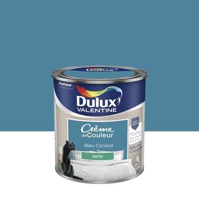 Peinture Crème de couleur Bleu Canard satin 0,5 l - DULUX VALENTINE