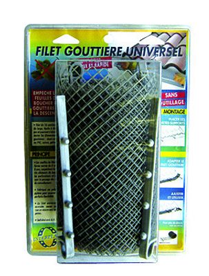 Filet de gouttière universel avec support couleur grise 6 x 0,16 m INTERPLAST