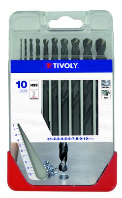 Forets à métaux HSS diamètre 1 à 10 mm par 10 TIVOLY