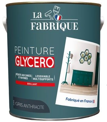 Peinture glycero Gris Anthracite brillant 2,5 l - LA FABRIQUE