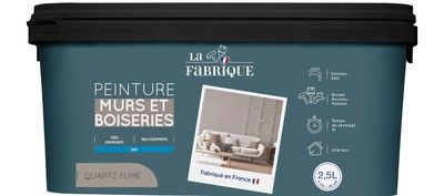 Peinture mur et boiserie Quartz Fumé mat 2,5 l - LA FABRIQUE