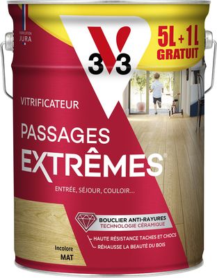 Vitrificateur Passages extrêmes® incolore mat 5 l + 20 % gratuit - V33