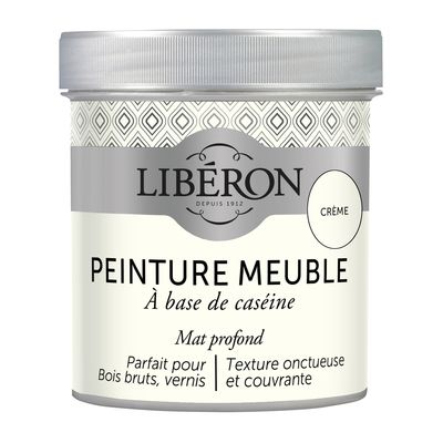 Peinture meuble bois à la caséine mat crème 0,5 L LIBERON