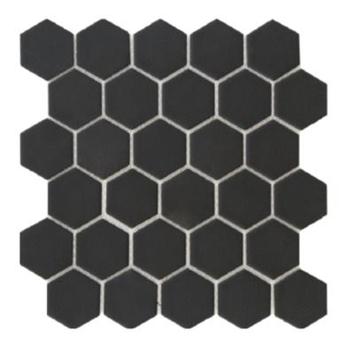 Mosaïque sol et mur intérieur hexagone noir 27 x 28 cm DISTRIMAT