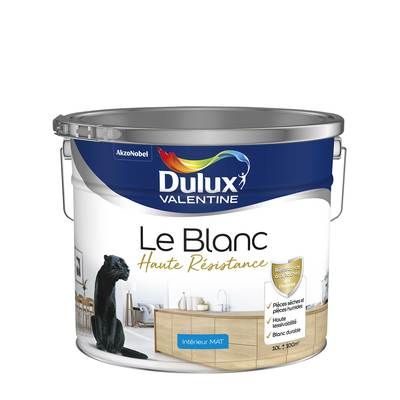 Peinture acrylique Haute Résistance Blanc mat 10 l - DULUX VALENTINE