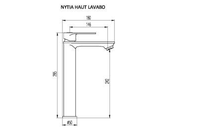 Mitigeur lavabo haut Nytia chromé EUROSANIT