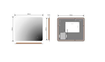 Miroir lumineux 70 x 80 cm Renzo MP GLASS