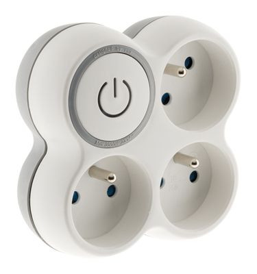 Multiprise murale 3 prises ou triplite avec interrupteur blanc ZENITECH