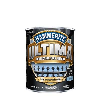 Peinture fer extérieure Ultima noir RAL 9005 brillant 2,5 l - HAMMERITE