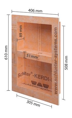 Niche à carreler encastrable Kerdi-Board-N 305 x 508 x 89 mm SCHLUTER