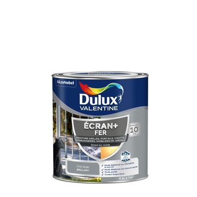 Peinture Ecran+ Fer  Brillant Gris Acier 0,5 L - DULUX VALENTINE