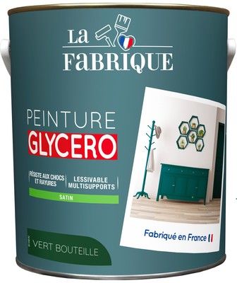 Peinture glycero Vert Bouteille satin 2,5 l - LA FABRIQUE