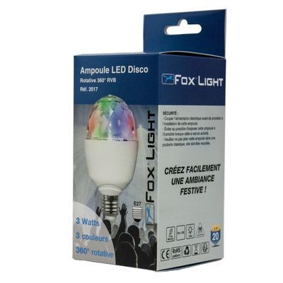 Ampoule LED disco rotative 3 W E27 FOX LIGHT