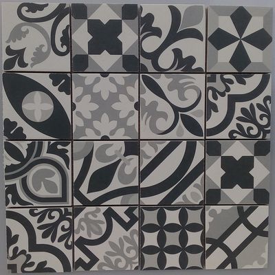 Mosaïque carreau de ciment sol et mur intérieur Nice night 32,5 x 32,5 cm DISTRIMAT