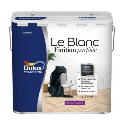 Peinture acrylique Finition Parfaite Blanc velours 5 l - DULUX VALENTINE