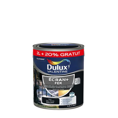 Peinture Ecran+ Fer  Brillant Noir 2,4 L - DULUX VALENTINE