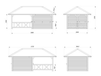 Abri de jardin Bianca SET 3 Marron 16,6 m2 Traité marron PALMAKO Livraison incluse domicile