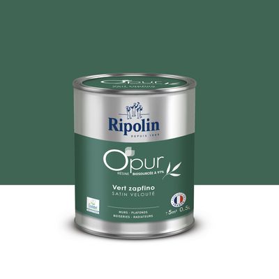 Peinture O'PUR Satin VERT ZAPFINO 0,5L - RIPOLIN