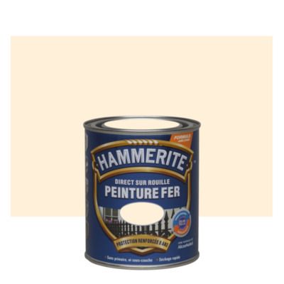 Peinture fer direct sur rouille finition lisse blanc cassé 750 ml HAMMERITE